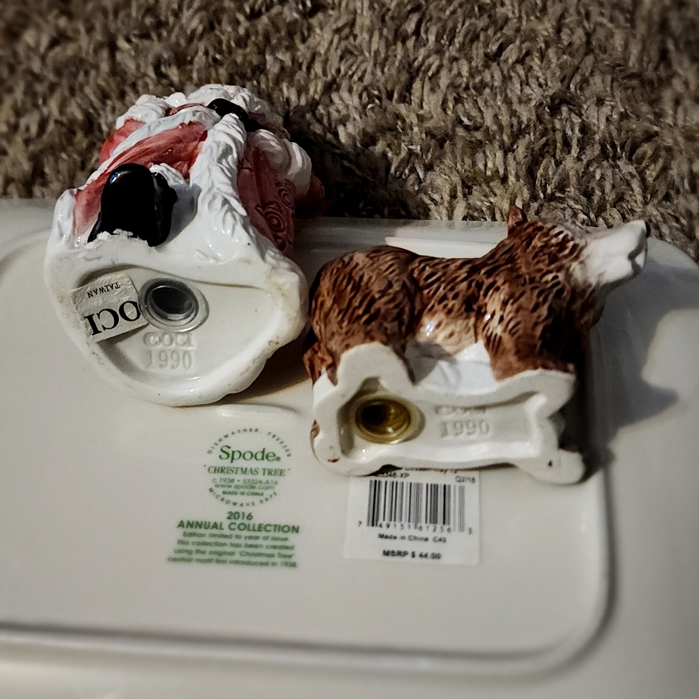 VTG Christmas Fitz and Floyd Russian Santa and Bear Salt Pepper Shaker Set 1990 - Picture 5 of 8